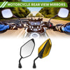 M10 Motorcycle Rear View Mirrors Leaf Shape Gold Tone Iron Plastic 1 Set