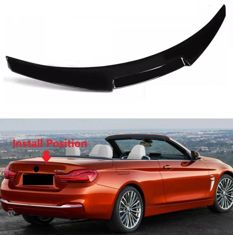 BMW 4 Series F33 F83 M4 Style ABS Glossy Black Rear Spoiler Wing (2014-2020)