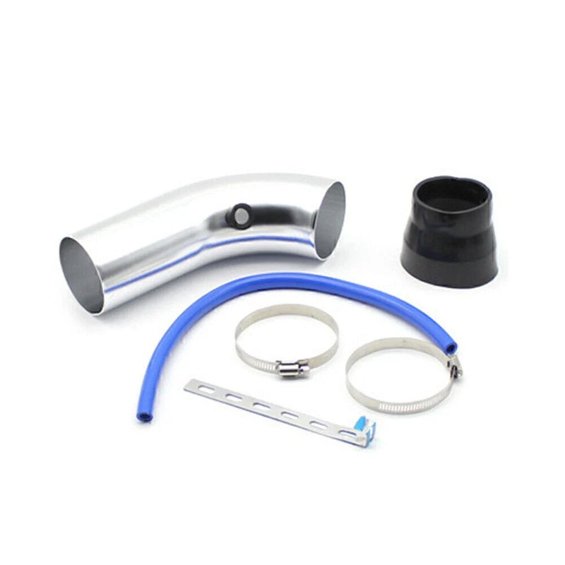 Car Silver Cold Air Intake Filter Induction Pipe