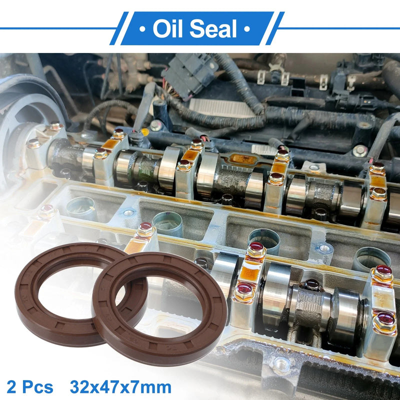 Oil Seal 32x47x7mm Brown FKM Rubber 2 x