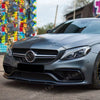 Benz C Class W205 C63 AMG Front Spoiler Lip Splitter Kit (2015-2022)