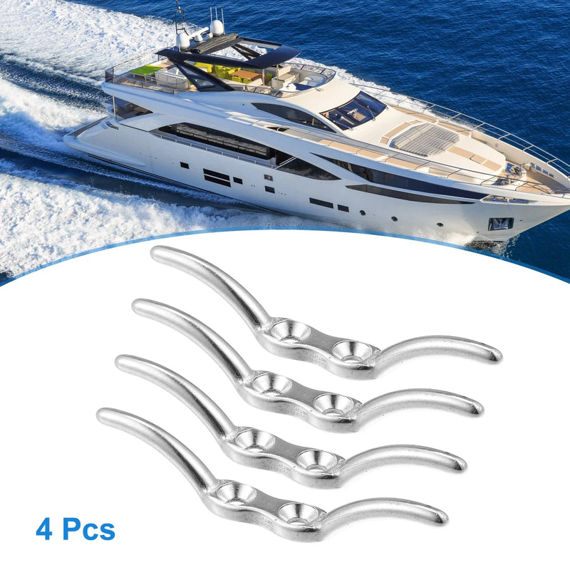 Marine Boat Ship 4Pcs 2-1/2 Inch Stainless Steel Flagpole Cleat Hook