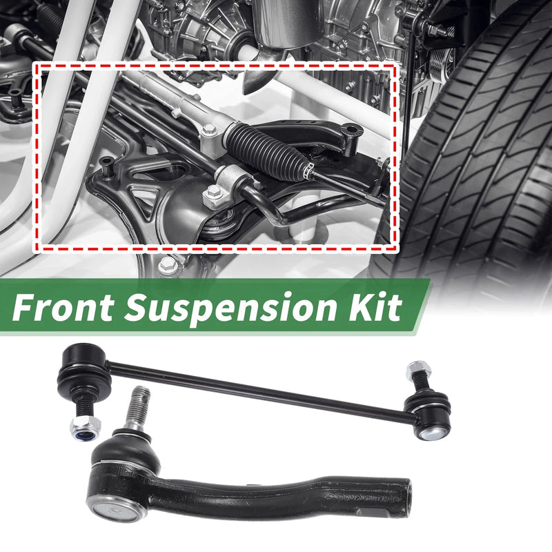 Toyota Corolla 6pcs Front Suspension Kit Outer Tie Rod Ends Sway Bar Links (2003-2008)