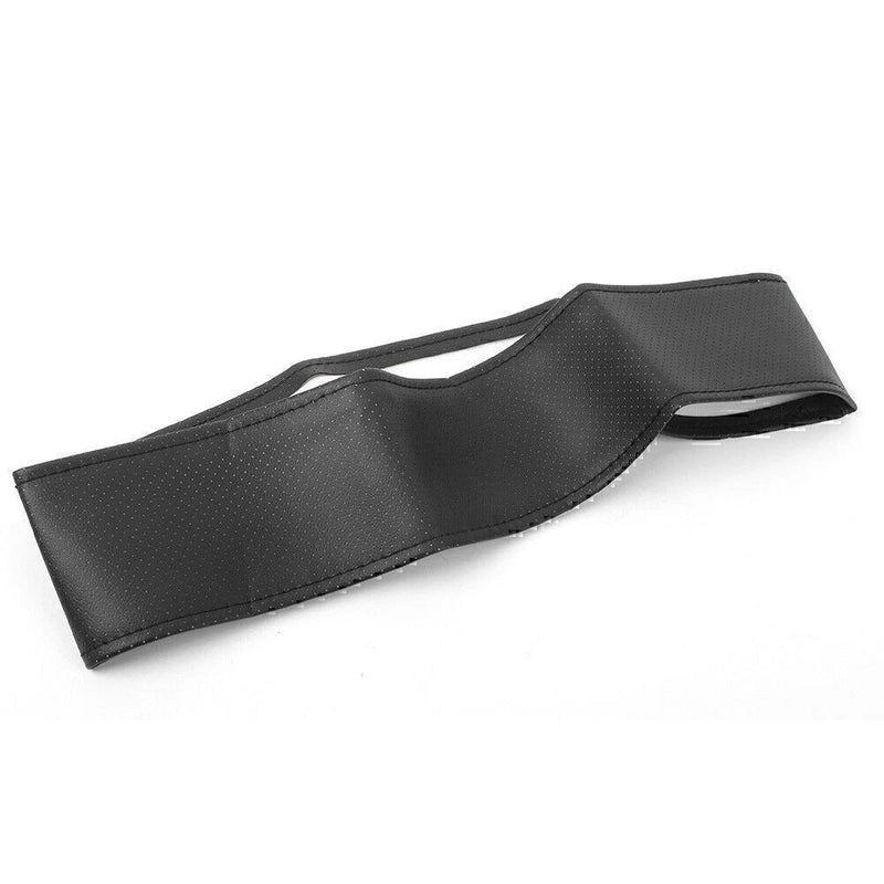 Car Truck - Black Leather Steering Wheel Cover