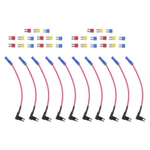 Vehicles 10 x Micro2 Car Add A Circuit Fuse Tap Adapters & 30 x Fuse Sheets