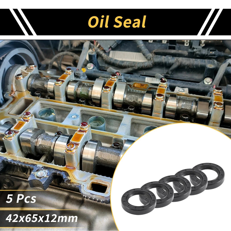 Make Model Oil Seal 42x65x12mm NBR Black 5 Pcs