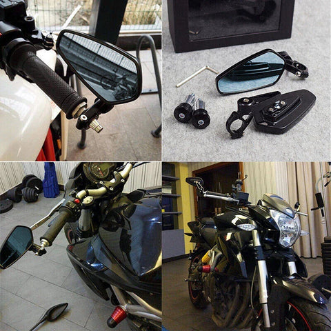 Suzuki GSXR 1000 750 600 250 CNC 7/8" Handle Bar End Side Mirrors