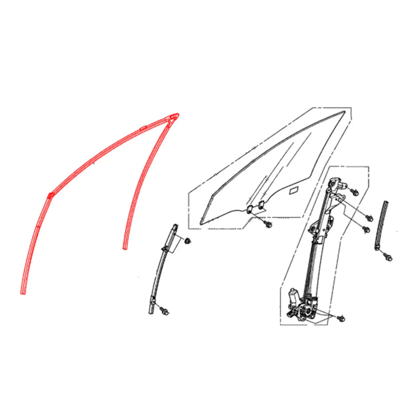 Honda Accord Sedan 2008-2011 Front Rear Door Glass Run Channel