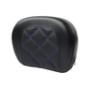 Harley Electra Glide Passenger Sissy Bar Backrest Pad with Blue Stitching