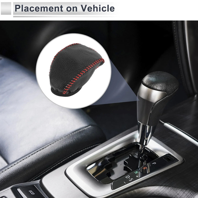 Toyota RAV4 (2019-2024) Pebbled Black Red 1 Pc Gear Shift Knob Cover
