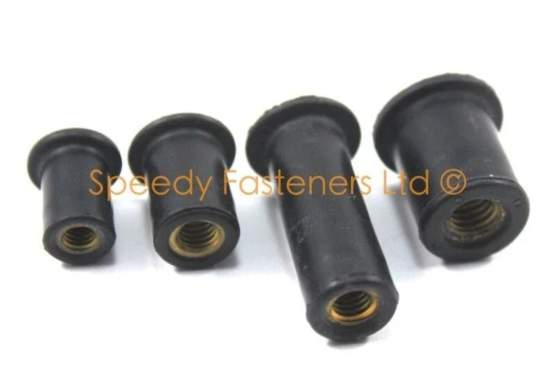 Wall Fixtures Well Nuts / 8mm M4, 10mm M5, 13mm M6 / Rubber Wellnuts