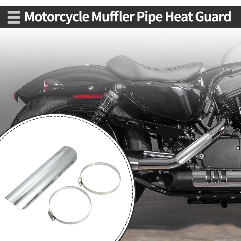 Universal Motorcycle Exhaust Muffler Pipe Heat Shield Curved 226x60mm