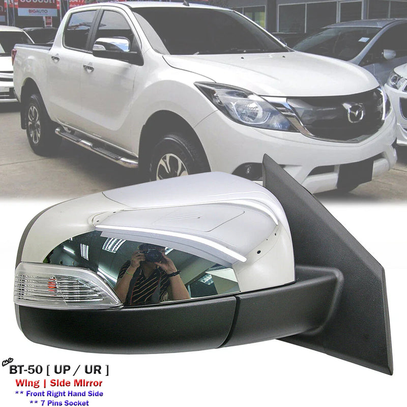 Mazda BT-50 UP UR Chrome Electric Side Mirror w/Light (2012-2020)