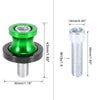 Kawasaki 2 x 10mm M10x1.5 Green Motorcycle Swingarm Spools Sliders Stand