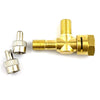 Motorcycles & Cars 3 x TPMS Valve Tee Adapter Pure Copper Yellow