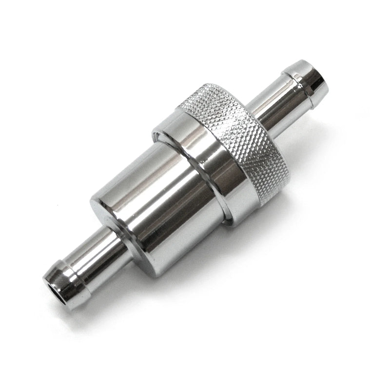 Fuel Filter 3/8" Inlet & Outlet Chrome