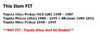 Toyota Hilux MK3 2 x Front Bumper Light Lamps (1988-1997)