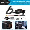 Motorcycle Dual USB Fast Charger Socket with LED Voltmeter
