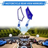 Motorcycle Rear View Mirrors / M10 M8 / Prismatic Shape Handlebar Blue
