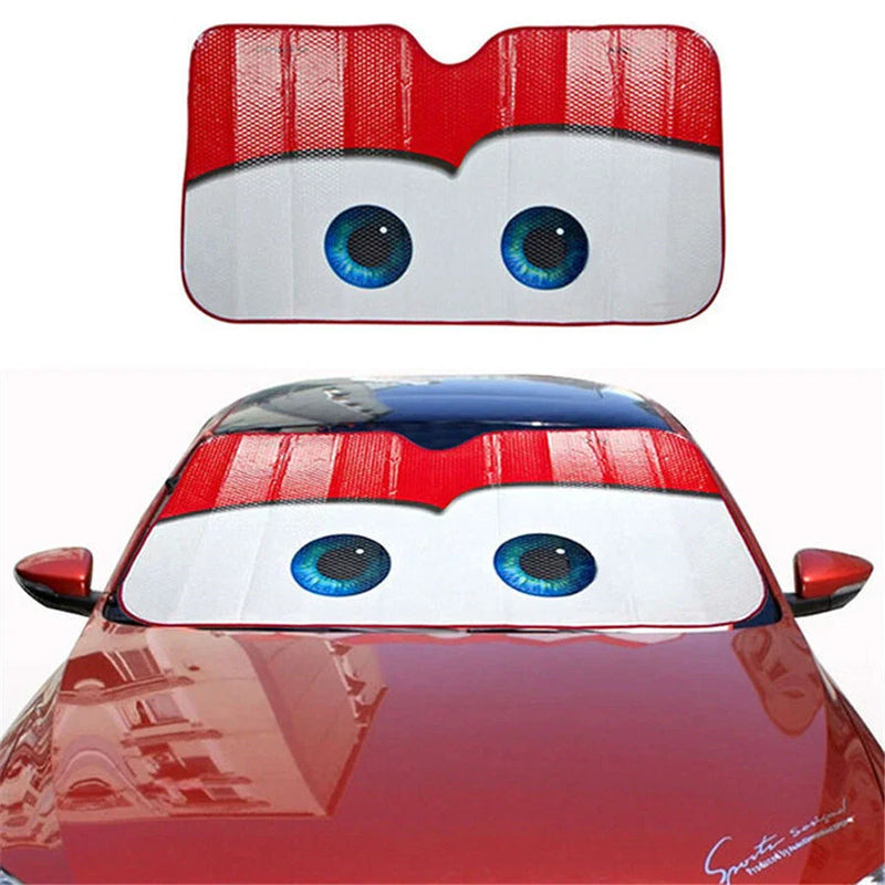 Car - Red Cartoon Eye Windshield Sunshade Cover (No Year Specified)
