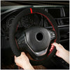 Car Truck - DIY Black Leather Steering Wheel Cover (Fits Most Models)