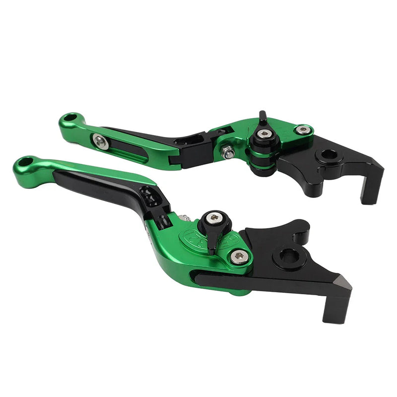 Kawasaki Ninja 125 250 CNC Green Extendable Brake Clutch Levers (2013-2023)