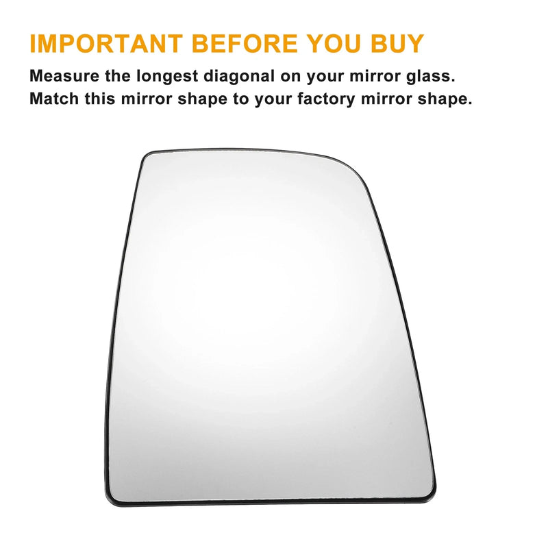 Ford Transit T150 T250 Right Upper White Heated Mirror Glass (2015-2023)