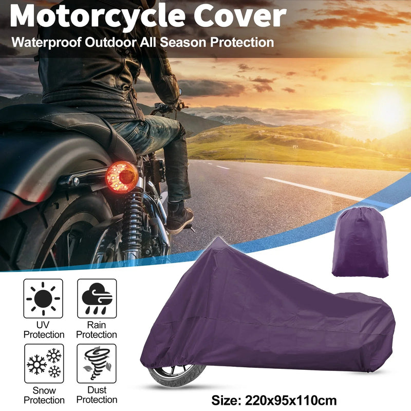 Motorcycle Cover Moto Cover Universal Scooter Waterproof Purple