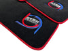 BMW ER56 Design with Red Trim - Premium Quality Black Floor Mats