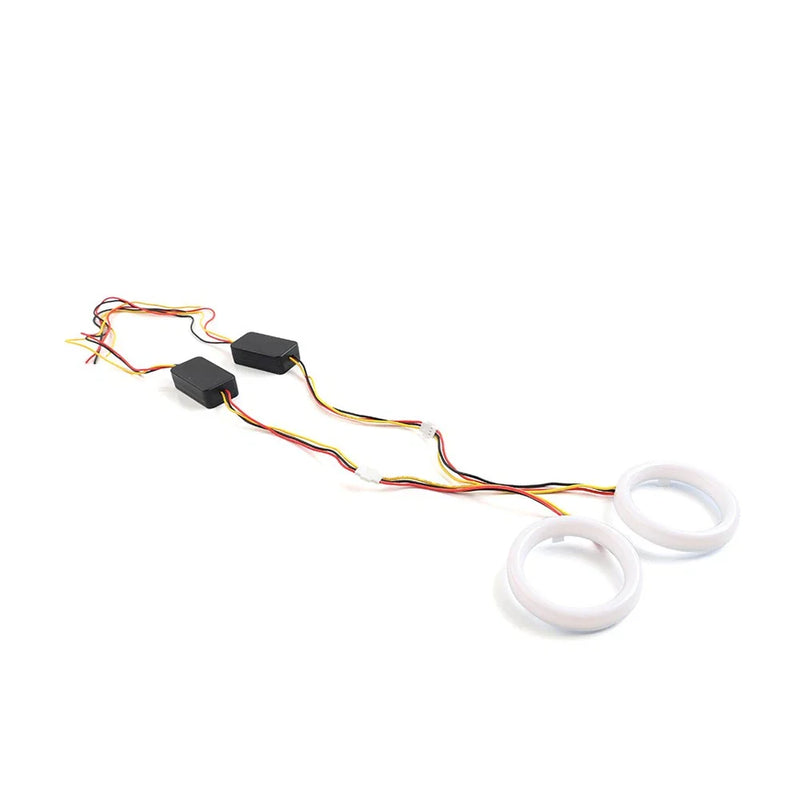 Car Headlight Retrofit 90MM White Amber Switchback LED Halo Rings