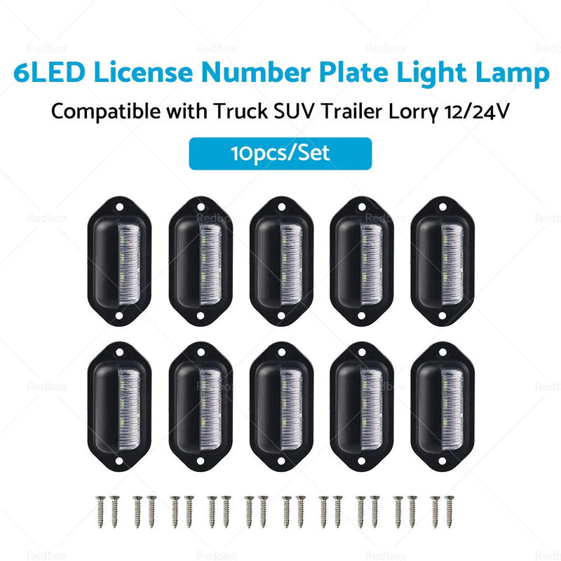 Truck SUV Trailer Lorry 12 / 24V 6LED License Plate Light