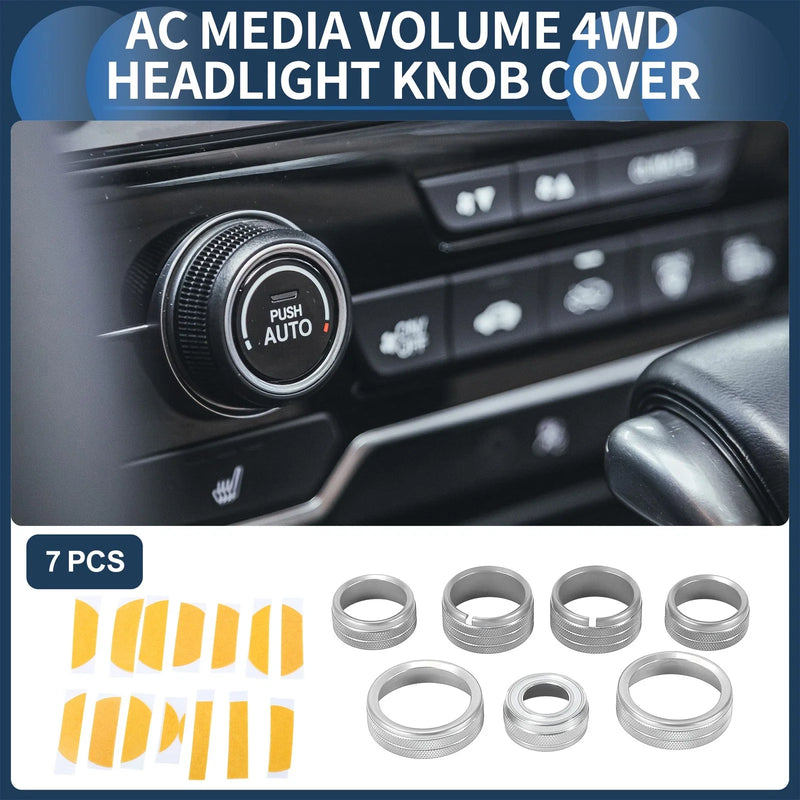 GMC Canyon (15-22) 7 Pcs 4WD Headlight Switch Knob Cover