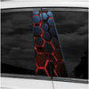Car Honeycomb Print Door Window Center B-Pillar Covers
