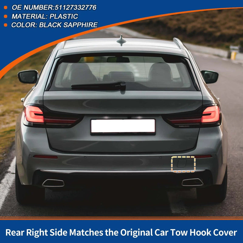 BMW 5-Series Black Sapphire Rear Tow Hook Cover