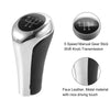 BMW X1 E84 Faux Leather Black Silver Tone 5 Speed Manual Shift Knob Head