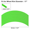 Motorcycle Car Bike 16pcs 17in Wheel Rim Sticker Stripe Reflector Green