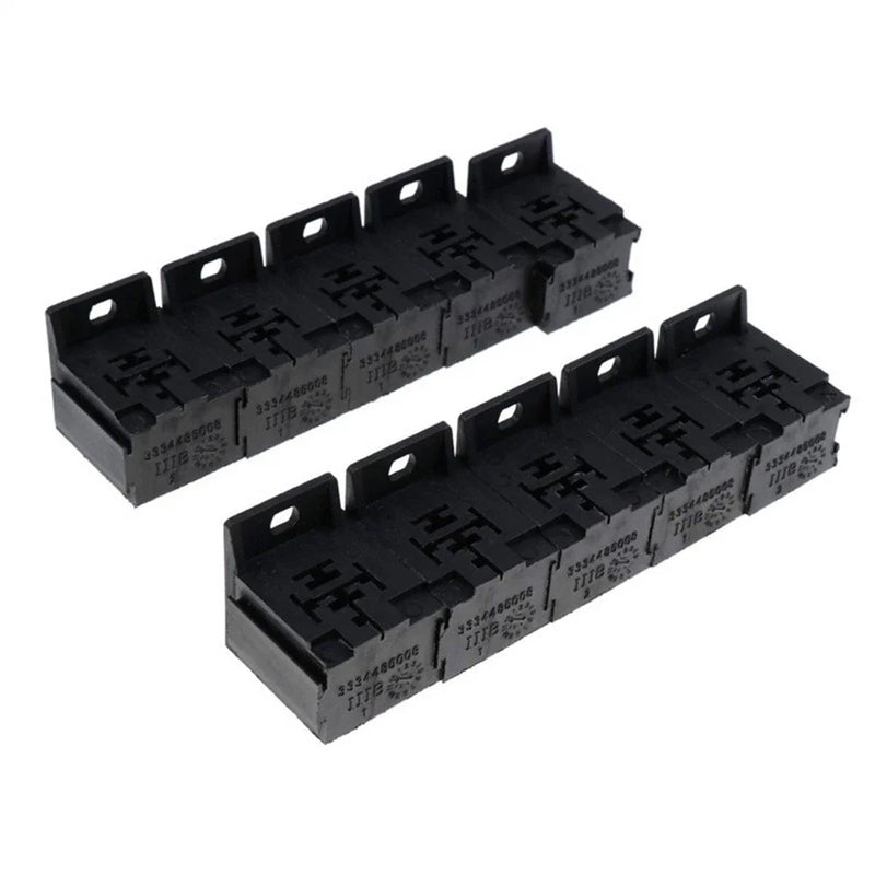 10 x 12V/24V 30A-80A 5 Pin Relay Socket Holder Block w/ 50 Terminals AU
