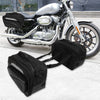 Pair Motorcycle Saddlebag Luggage Bag Adjustable Buckles Faux Leather Black