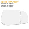 VOLVO S60 S80 V70 Passenger Side Mirror Glass w/ Adhesive (2001-2006)
