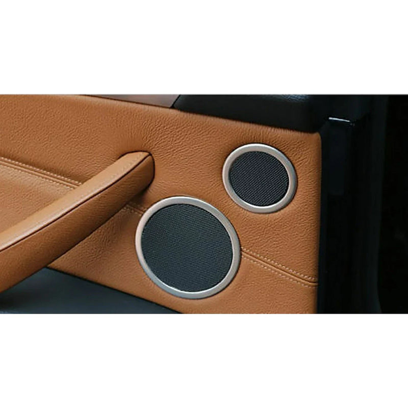 BMW X6 E71 Silver Inner Door Speaker Ring Cover Trim Kit (2008-2014)