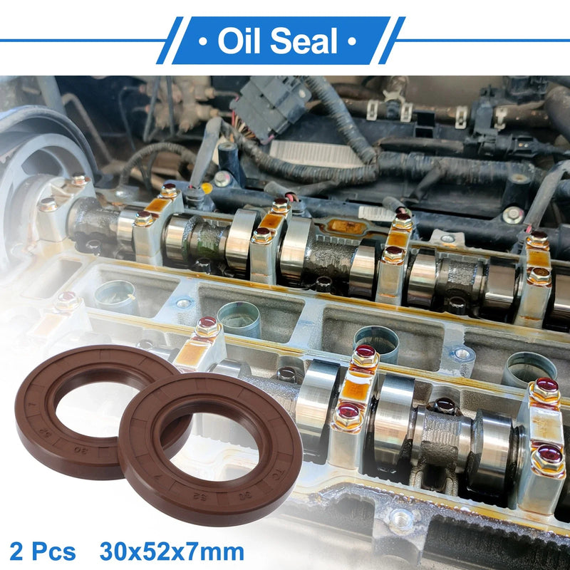 Make Model Oil Seal 2 x 30x52x7mm FKM Rubber Brown