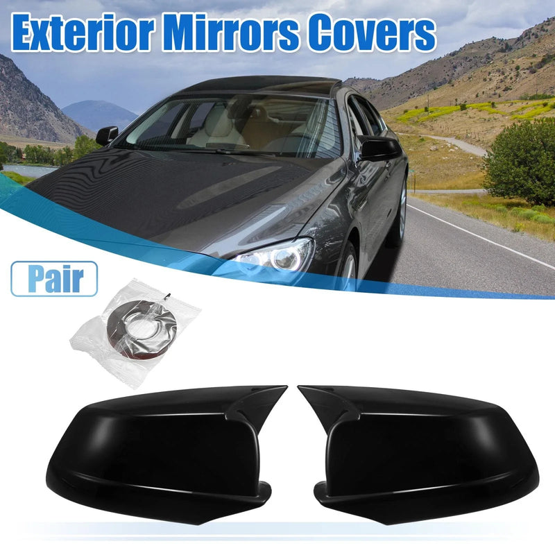 BMW 535i GT Black  Door Wing Rearview Side Mirror Cover Caps (2011-2013)