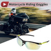 1 Pc Motorcycle Riding Goggles Gold Tone Lens Black Yellow Frame