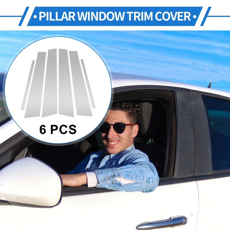 Hyundai Creta Ix25 (2020-2023) Silver Tone 6 Pcs Door Pillar Window Trim