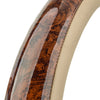 Car 15" Beige Wood Grain Look Steering Wheel Cover