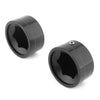 Harley Softail (2018-2023) Black / White Rear Axle Bolt Nut Cap Cover