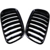 BMW X5 X6 E70 E71 2 x Front Hood Kidney Grills Glossy Black (2007-2013)