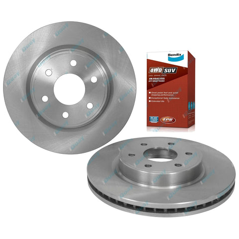 Nissan Navara D23 NP300 2.3L 2015~2020 2 Front Brake Rotors + Pads