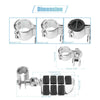 Pair Motorcycle Foot Pegs 360 Degree Rotate Aluminum Alloy Silver Tone