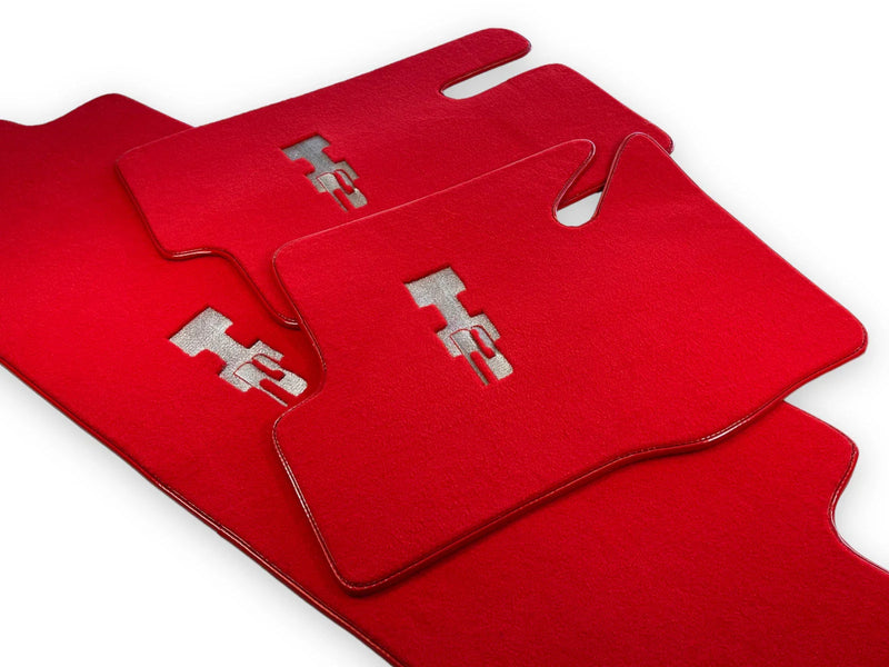 Hummer H2 with H2 Emblem Tailored Red Floor Mats (2003-2009)